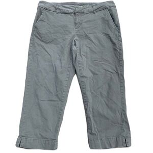 💜 Denver Hayes Mia Mid-Rise Capri Pants - Size 12 - Grey/Green Khaki